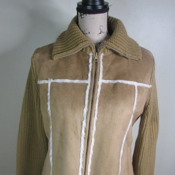 By Design Sport Coat L Brown White Full Zip - Picture 6 of 16